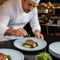 Flat Round Plates Ice 270mm Blue Porcelain for Restaurants (Pack of 4)