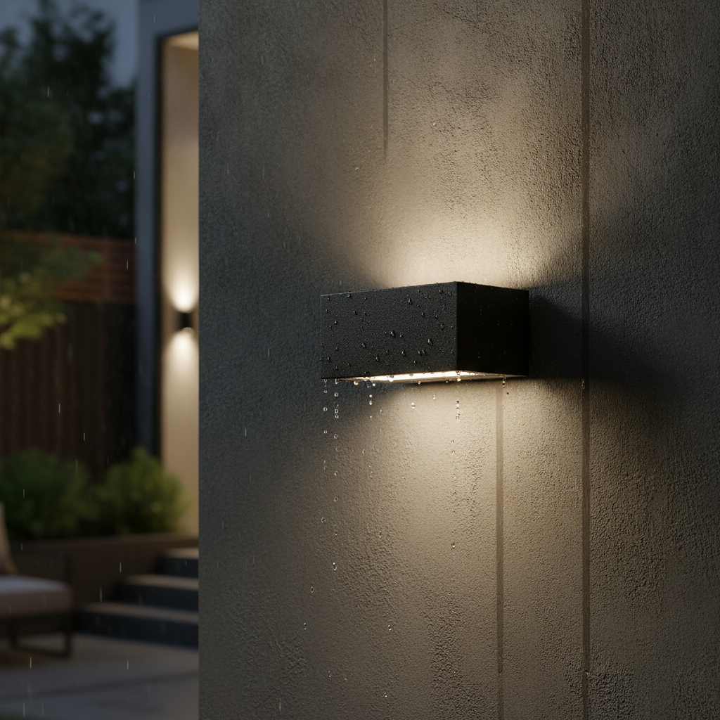 Metal Wall Light with Up-and-Down Lighting for Outdoor Use