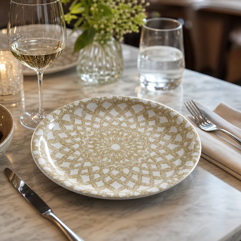 Coupe Plates Sand Porcelain for Dining Experiences (Pack of 12)
