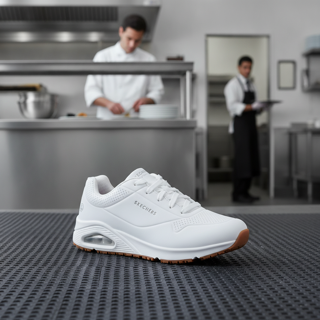 Rubber Slip-Resistant Men's Trainers for Work & Casual Use