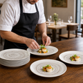 Coupe Plates 220mm Vitrified Ceramic for Restaurants & Cafés (Pack of 12)
