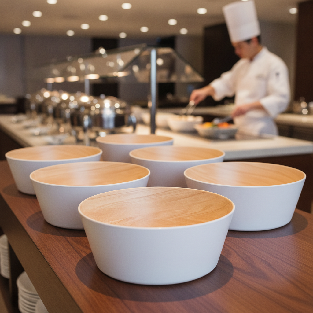 Melamine White Bowl 3.4L for Buffets