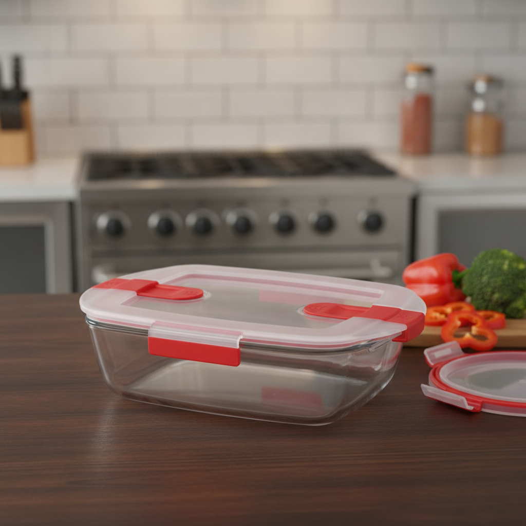 Borosilicate Glass Rectangular Dish 1L for Food Storage