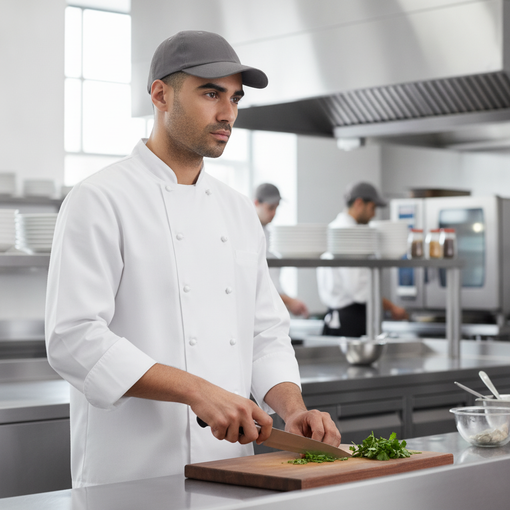Polycotton Baseball Cap in Charcoal for Chefs & Staff