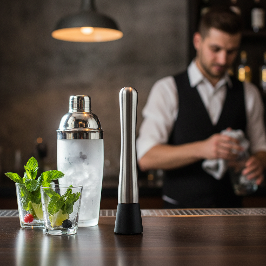 Stainless Steel Muddler 210mm for Cocktail Preparation