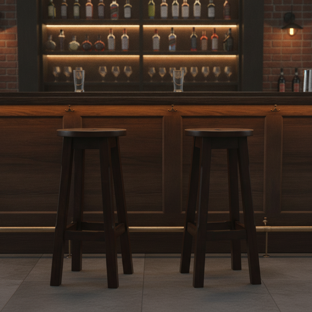 Rubber Wood High Stool 760mm for Bars & Pubs (Pack of 2)