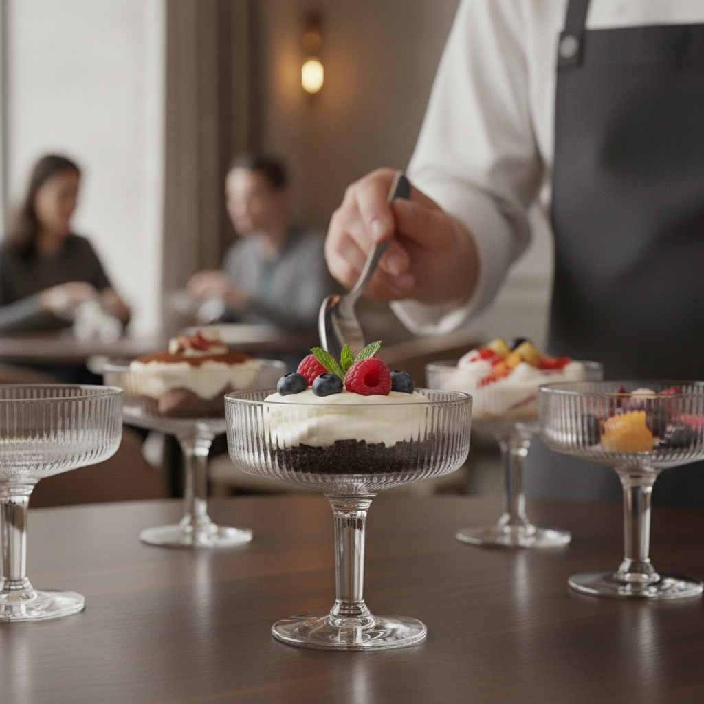 Clear Glass Dessert Dishes 370ml for Elegant Presentations (Pack of 6)