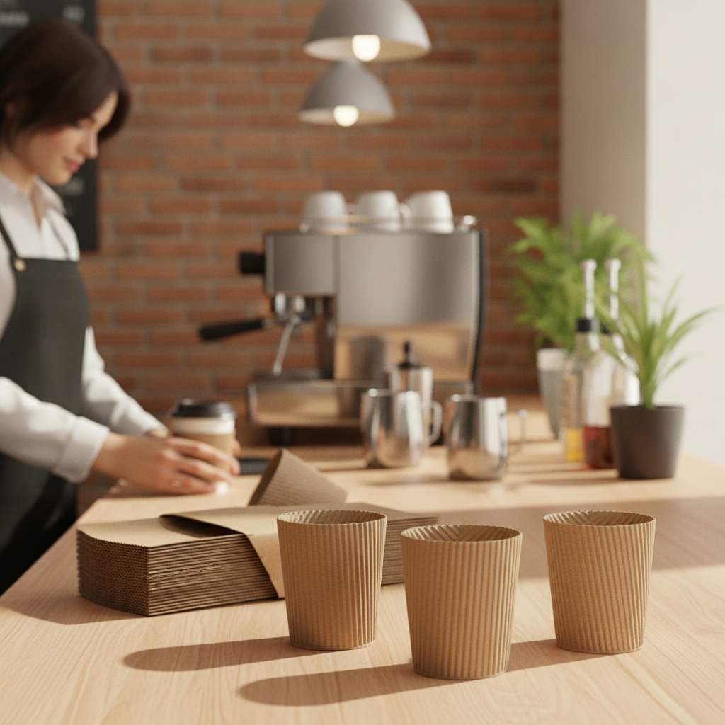 Cardboard Corrugated Cup Sleeves 127x4mm for Hot Drinks (Pack of 1000)