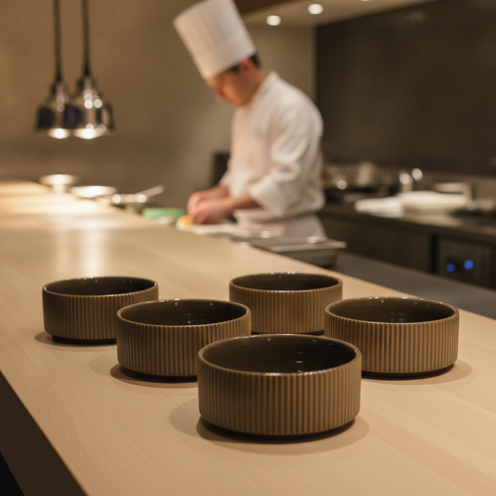 Porcelain Brown Bowls 450ml for Hospitality & Catering (Pack of 6)