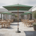 Wood & Polyester Square Double Pulley Parasol 2.5m for Outdoor Spaces