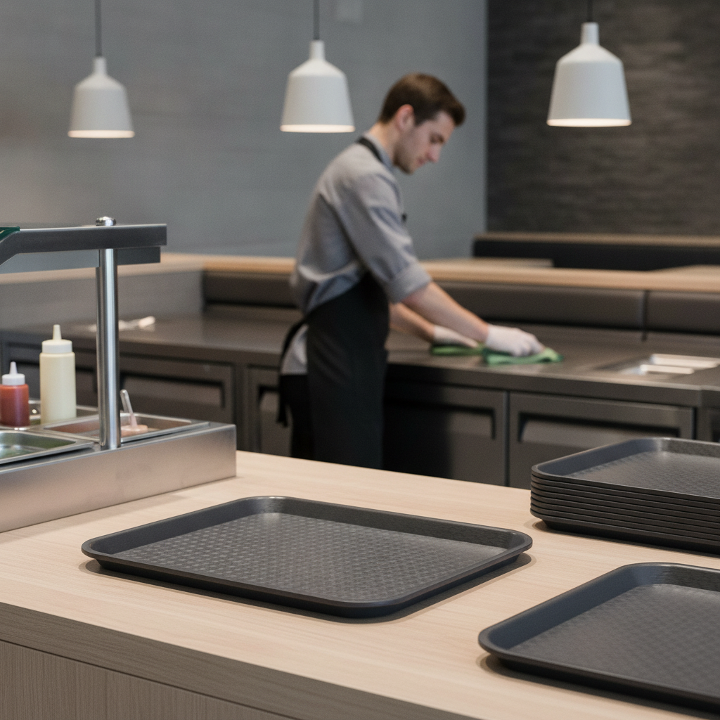 Polypropylene Rectangular Tray 450mm for Fast Food Service