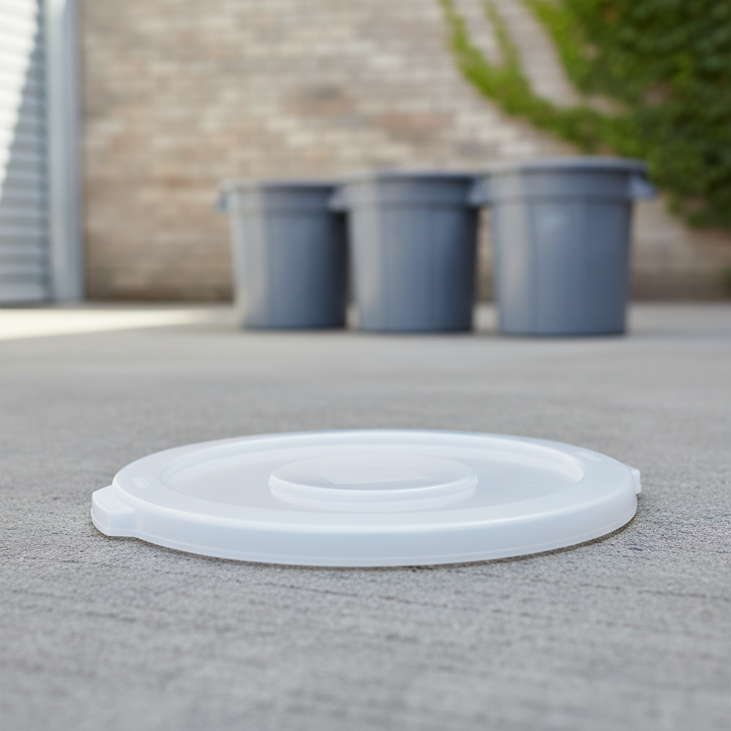 Polyethylene Round BRUTE Container Lid 121Ltr for Outdoor Use
