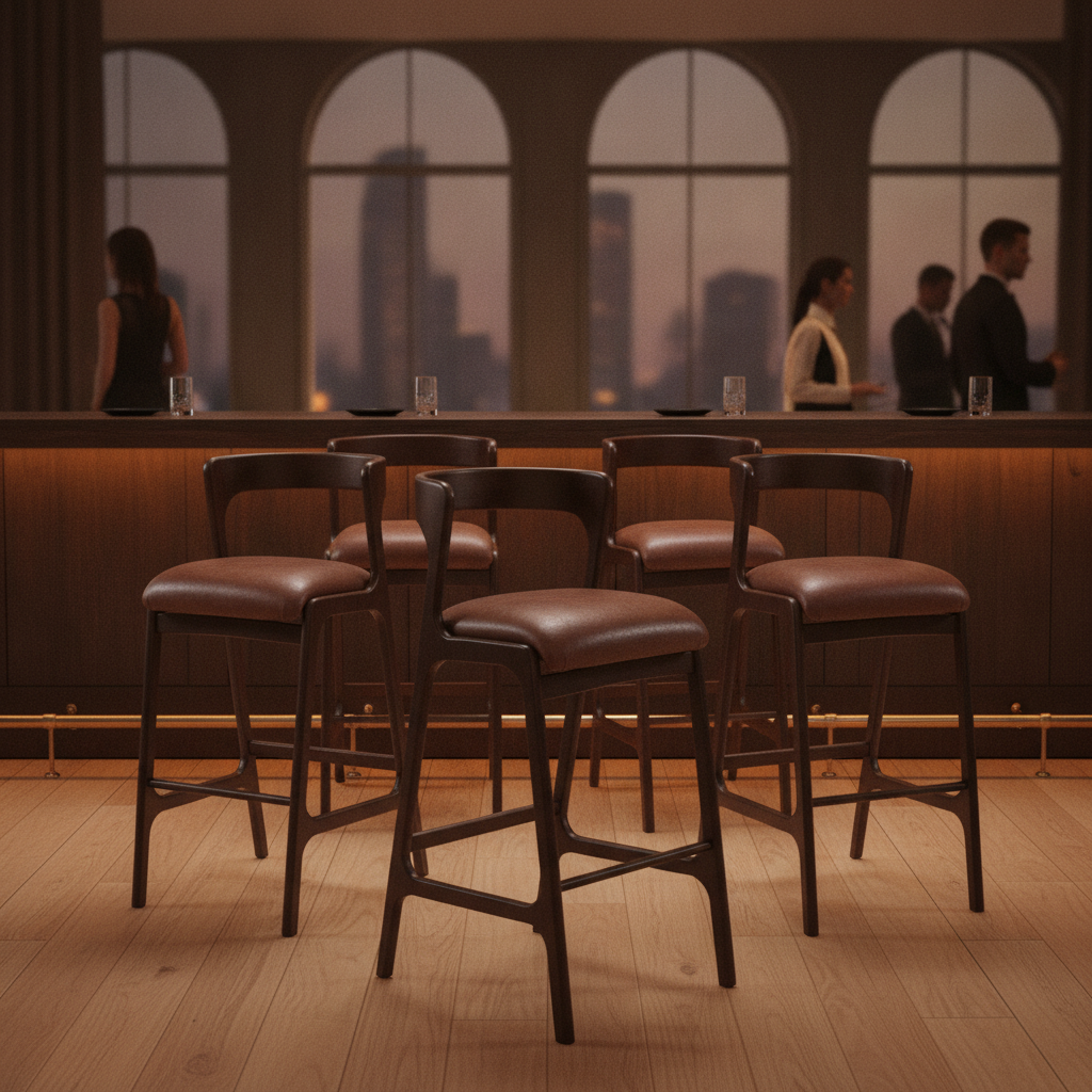 Rubber Wood Bar Chair 1055x460mm for Elegant Venues (Pack of 6)