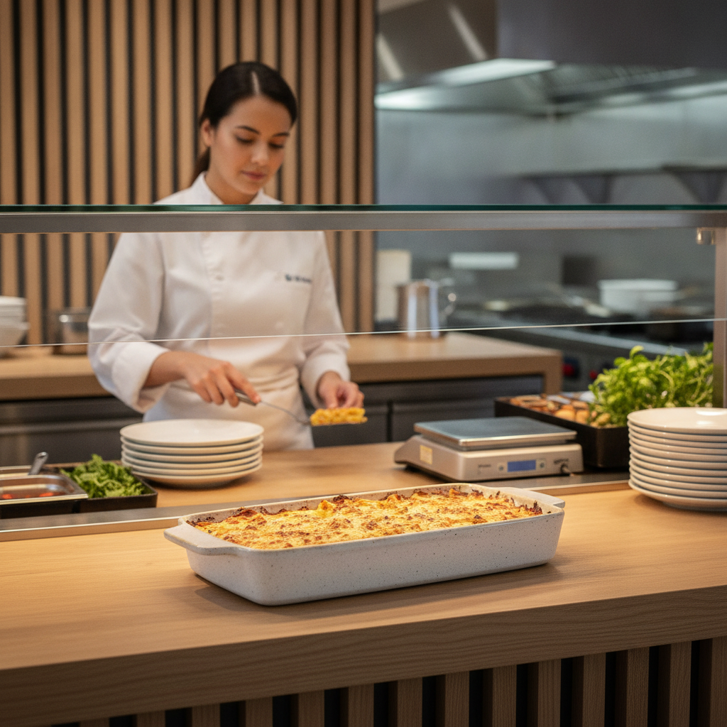 Super Vitrified Ceramic Rectangular Baking Dish 3L for Counter Service