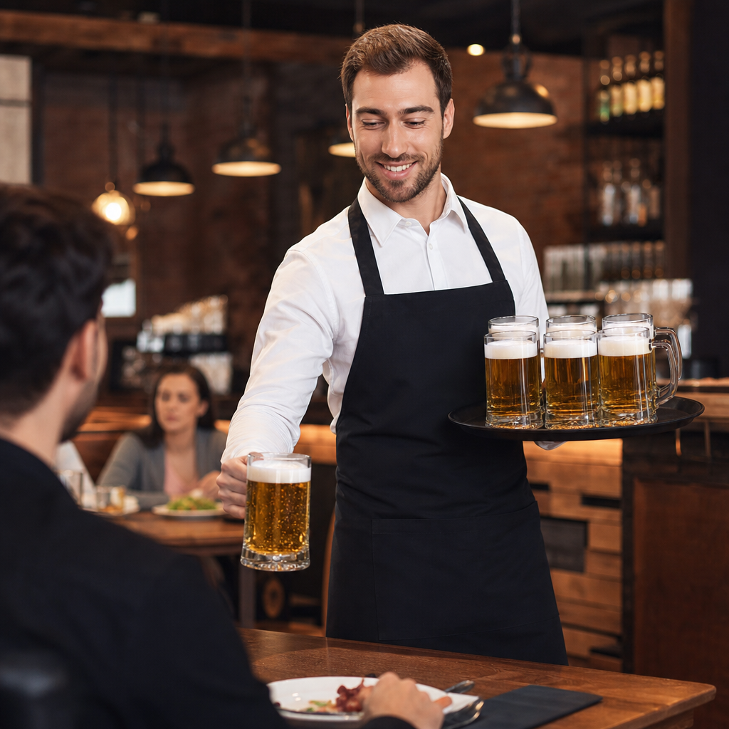 Glass Nucleated Beer Mugs 280ml for Bars & Restaurants (Pack of 6)