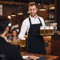 Glass Nucleated Beer Mugs 280ml for Bars & Restaurants (Pack of 6)