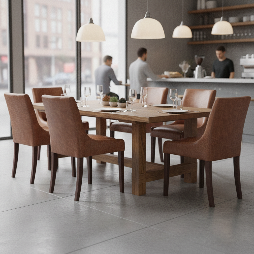 Rubber Wood Bath Dining Chair 870x460mm for Restaurants & Cafés (Pack of 6)