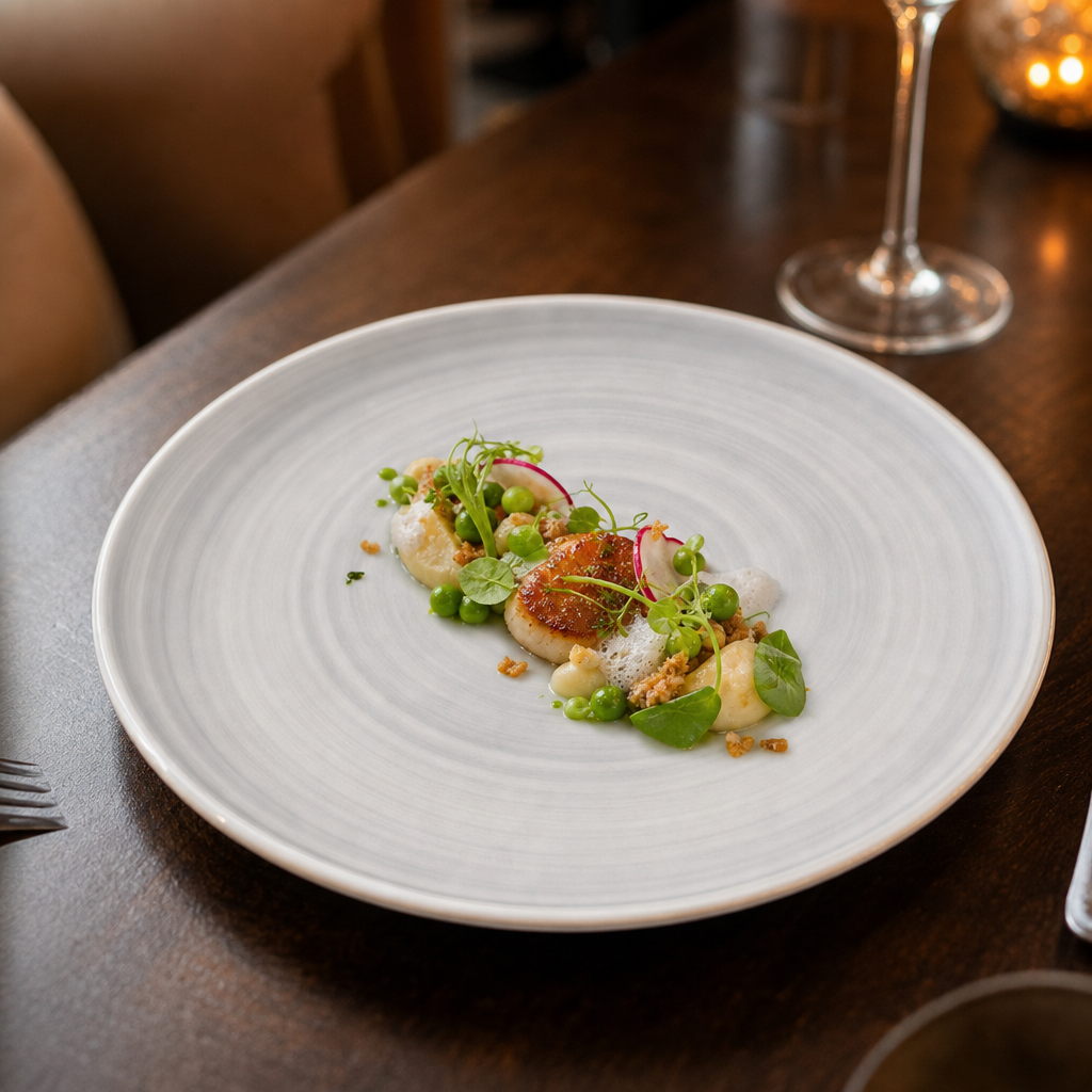 Walled Plates 210mm Grey Vitrified Ceramic for Professional Plating (Pack of 6)