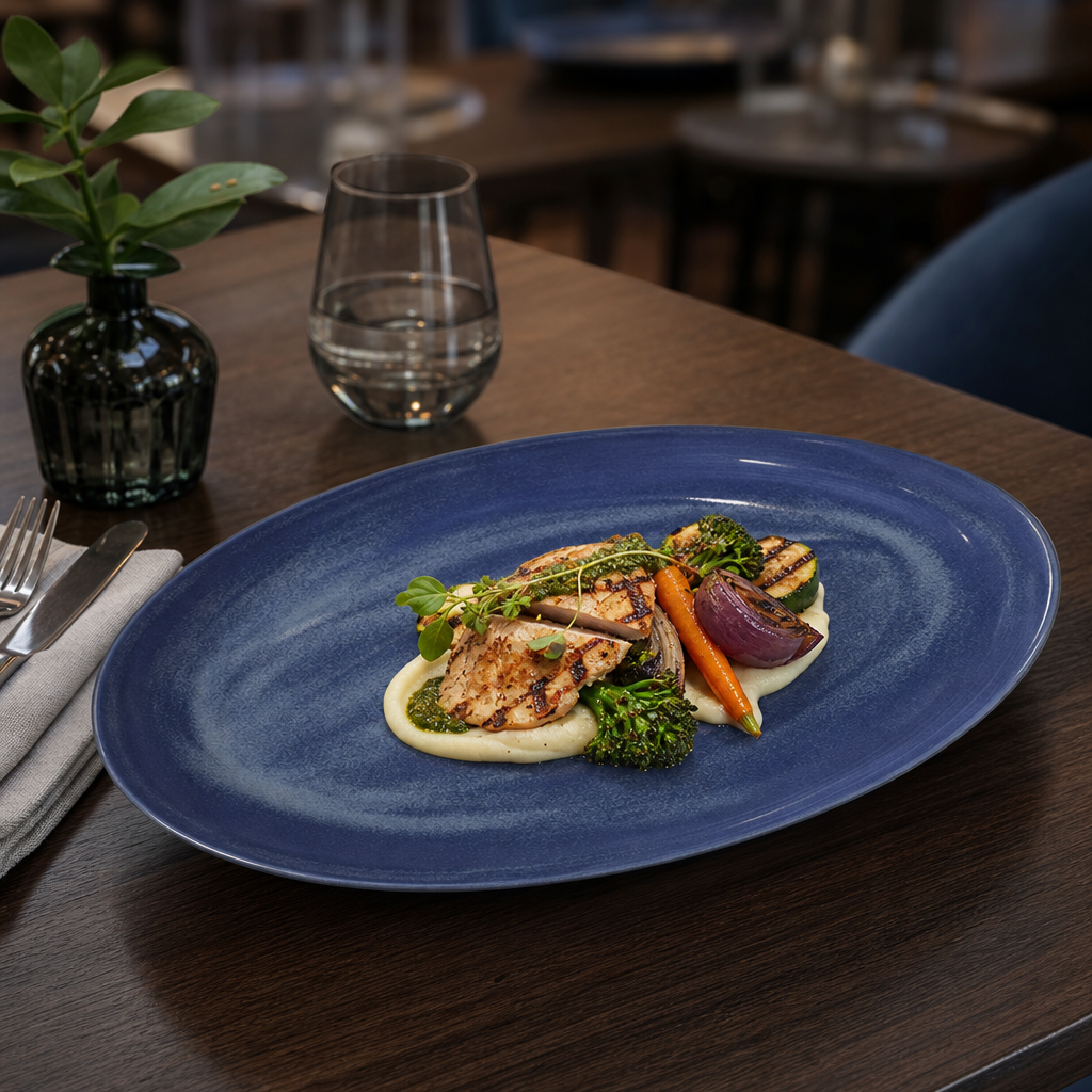 Oval Coupe Plates 342mm China for Culinary Presentations (Pack of 12)