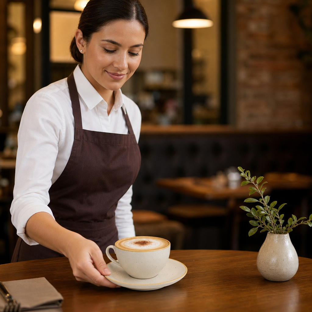Cappuccino Saucers 156mm Cream Vitrified Ceramic for Beverage Service (Pack of 12)
