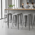 Galvanised Steel High Stools 770x425mm for Indoor & Outdoor Use (Pack of 4)