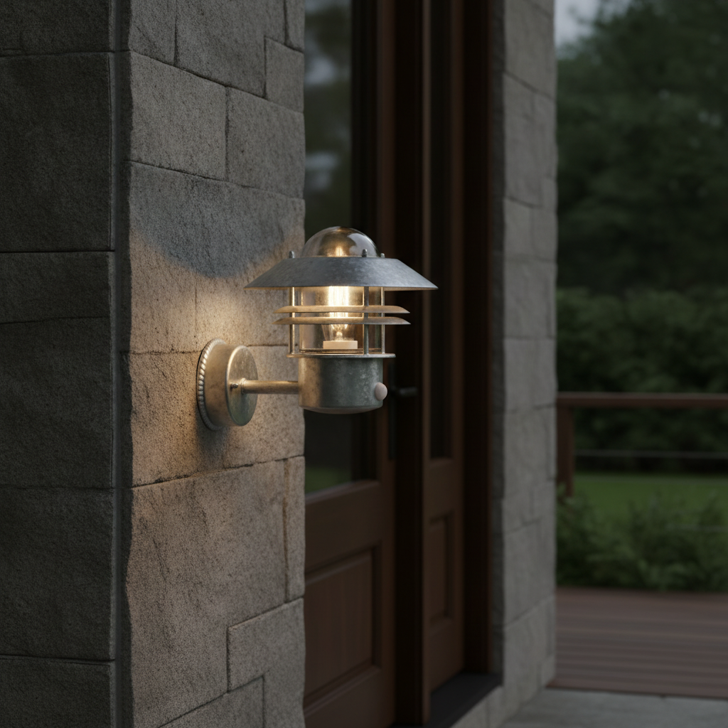 Steel Outdoor Wall Light with Motion Sensor for Patios & Entrances