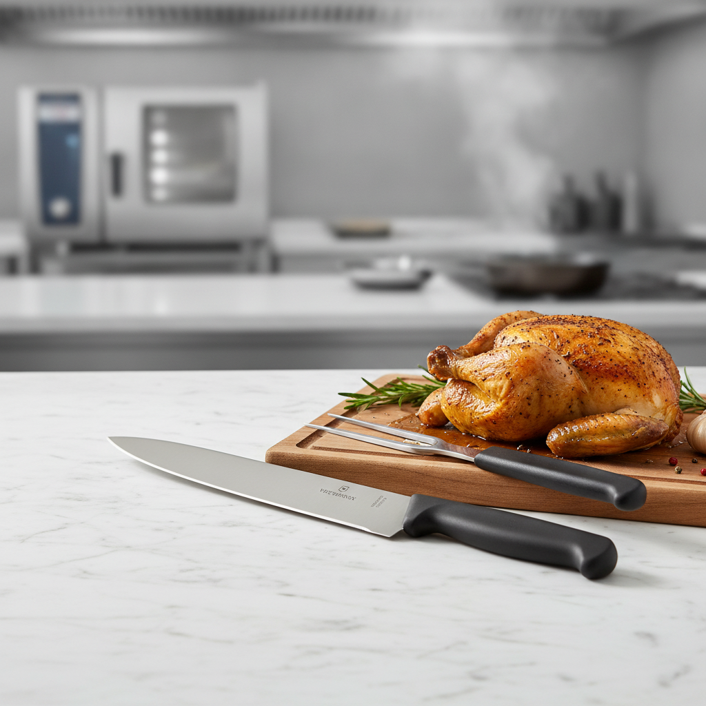 Polypropylene Carving Knife and Fork Set for Roasting Meat