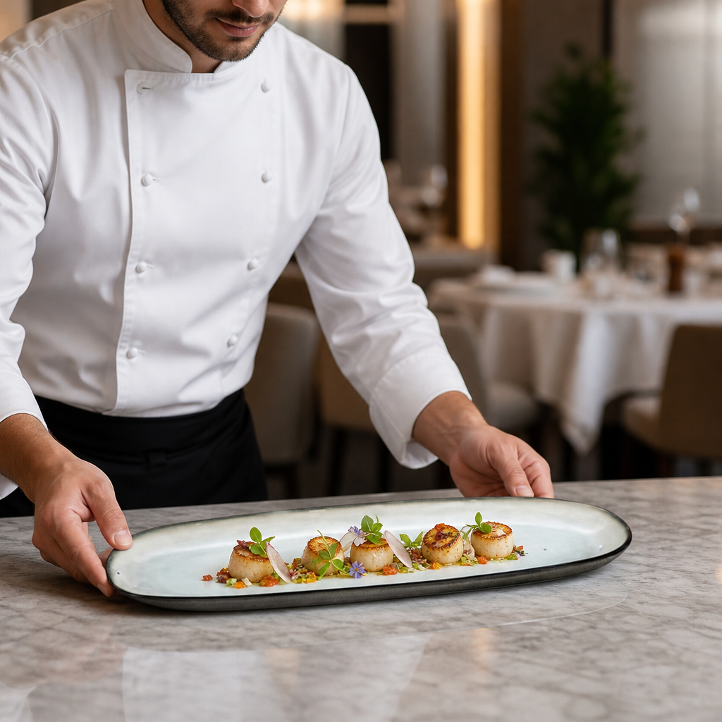 Large Platters 355x140mm Stoneware for Elegant Serving (Pack of 2)