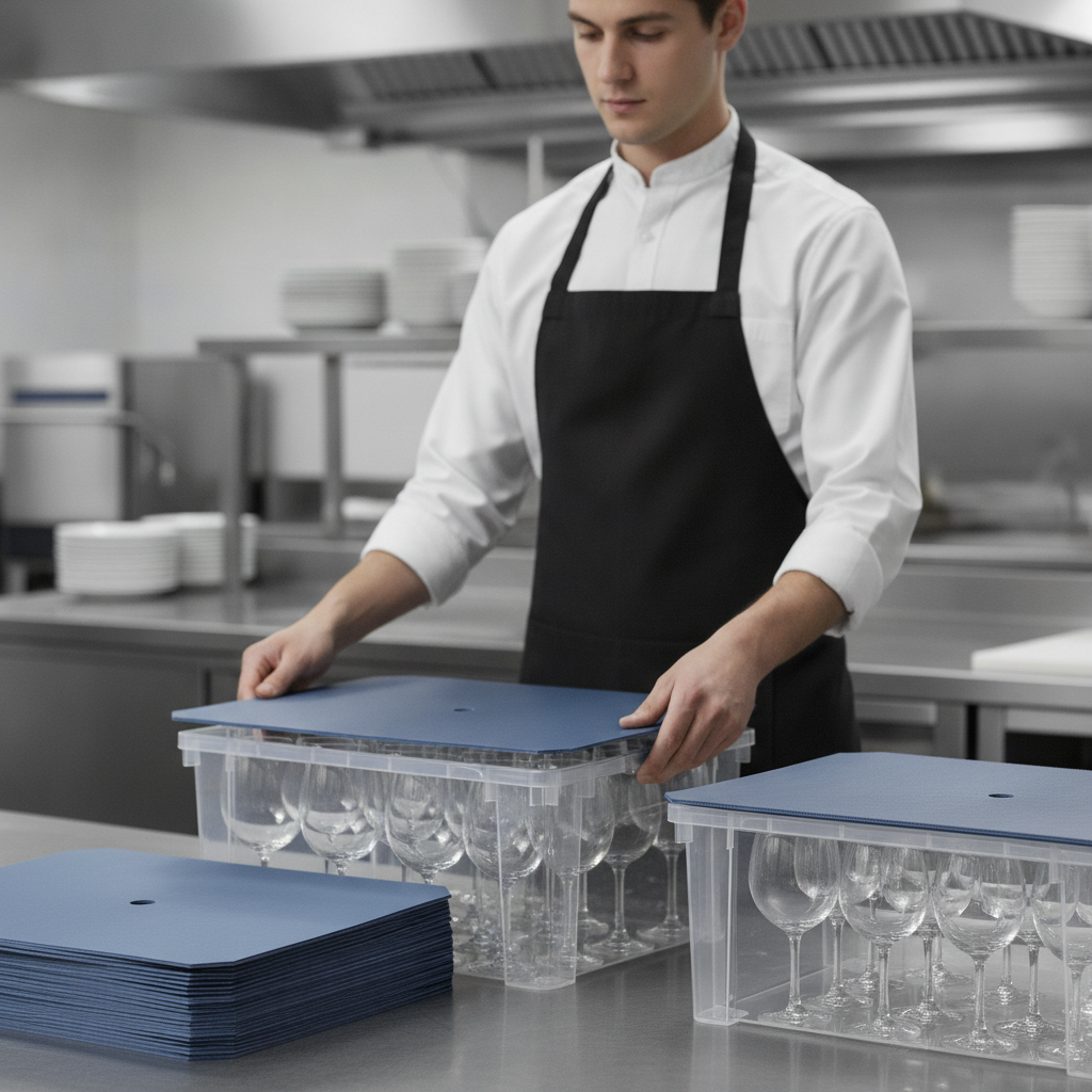 Plastic Glassware Carry Box Lid for Safe Storage (Pack of 5)