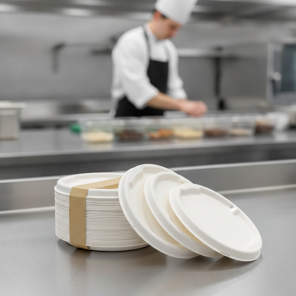 Bagasse Compostable Lids 142x142mm for Food Storage (Pack of 50)