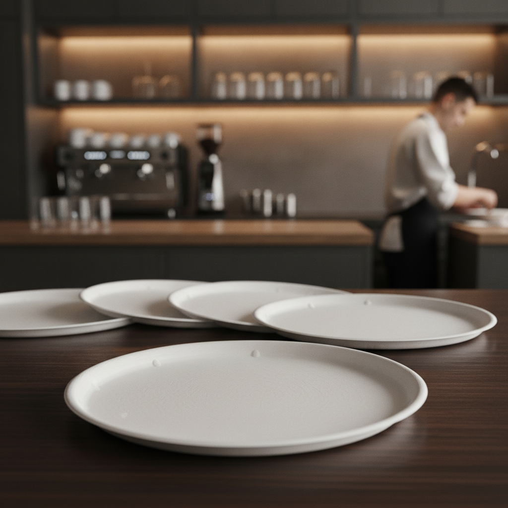 Bagasse Round Plates 304mm for Food-to-Go Service (Pack of 50)