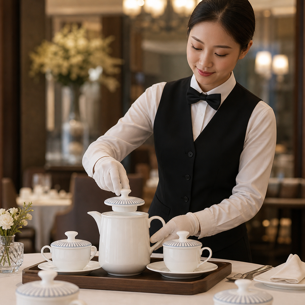Fine Bone China Beverage Pot Lids for Professional Service (Pack of 6)