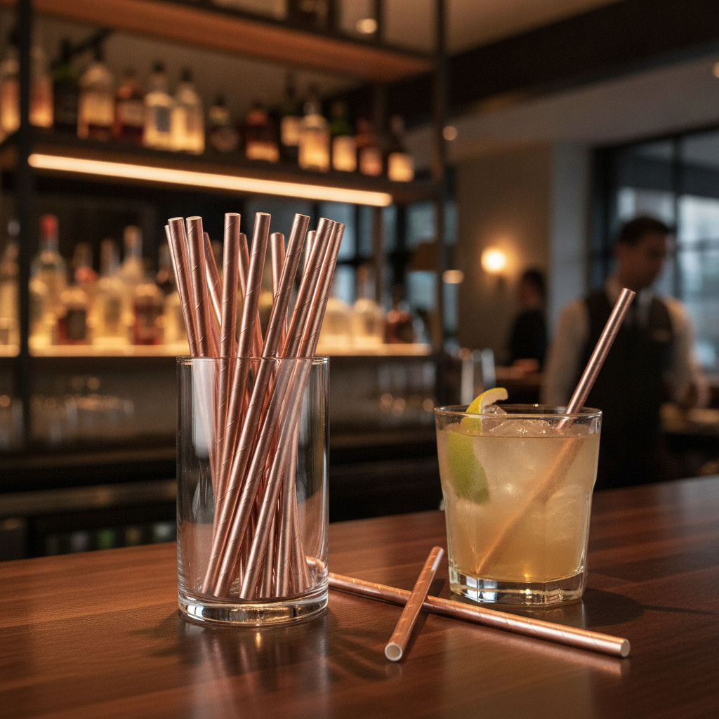 Biodegradable Paper Straws 200mm for Eco-Friendly Bars (Pack of 250)