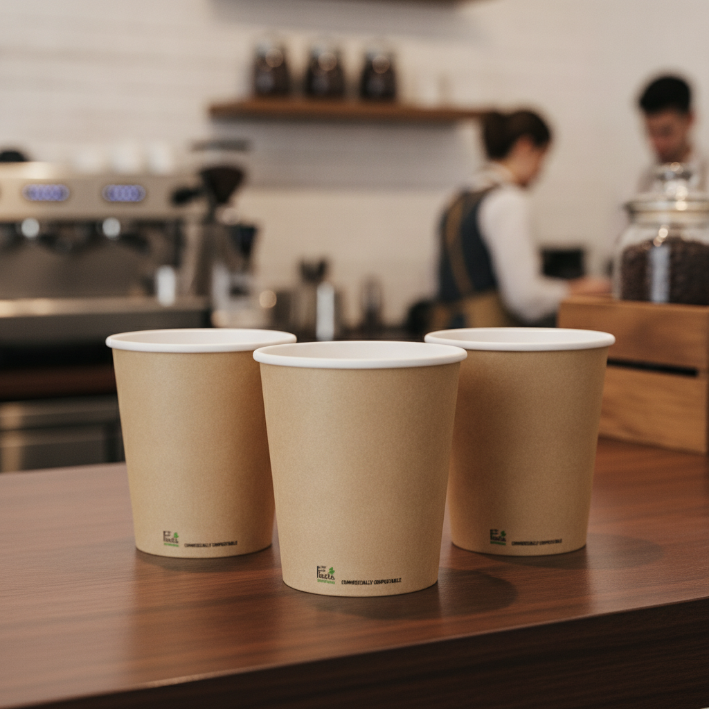 Compostable Coffee Cups 8oz PLA & Paper for Eco-Friendly Events (Pack of 50)