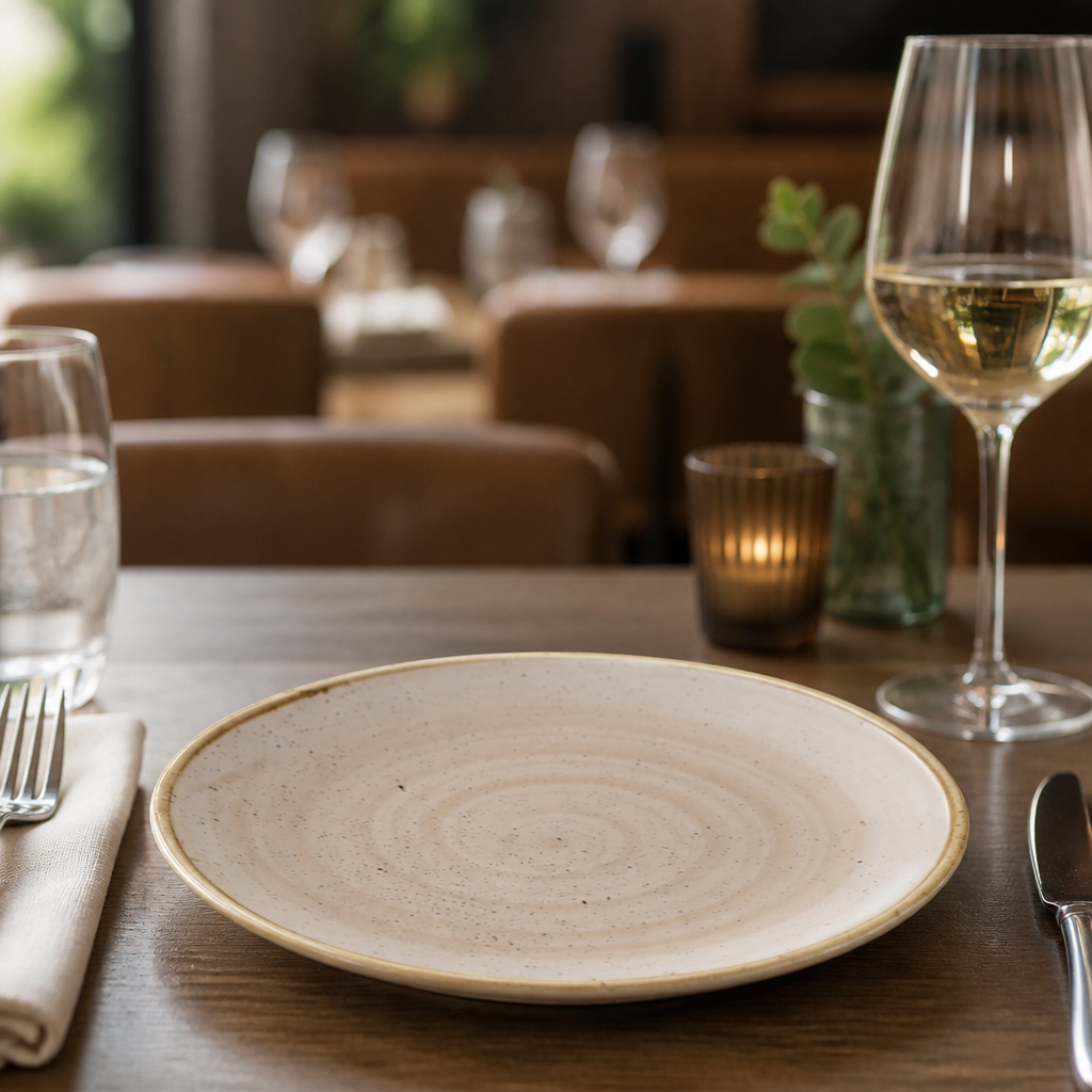 Round Plates Cream Vitrified Ceramic for Everyday Dining (Pack of 12)