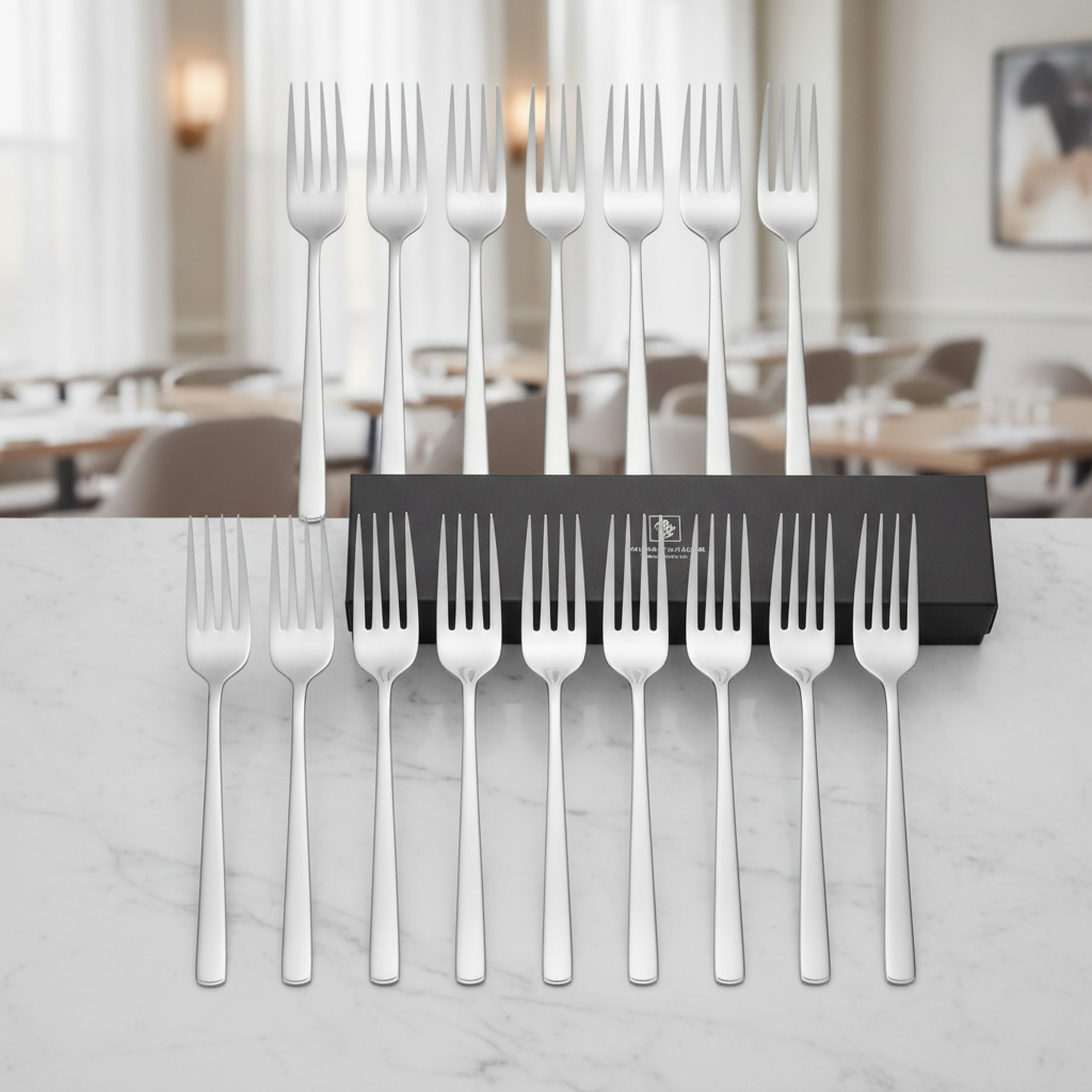 Stainless Steel Dessert Forks for Hospitality Settings (Pack of 12)