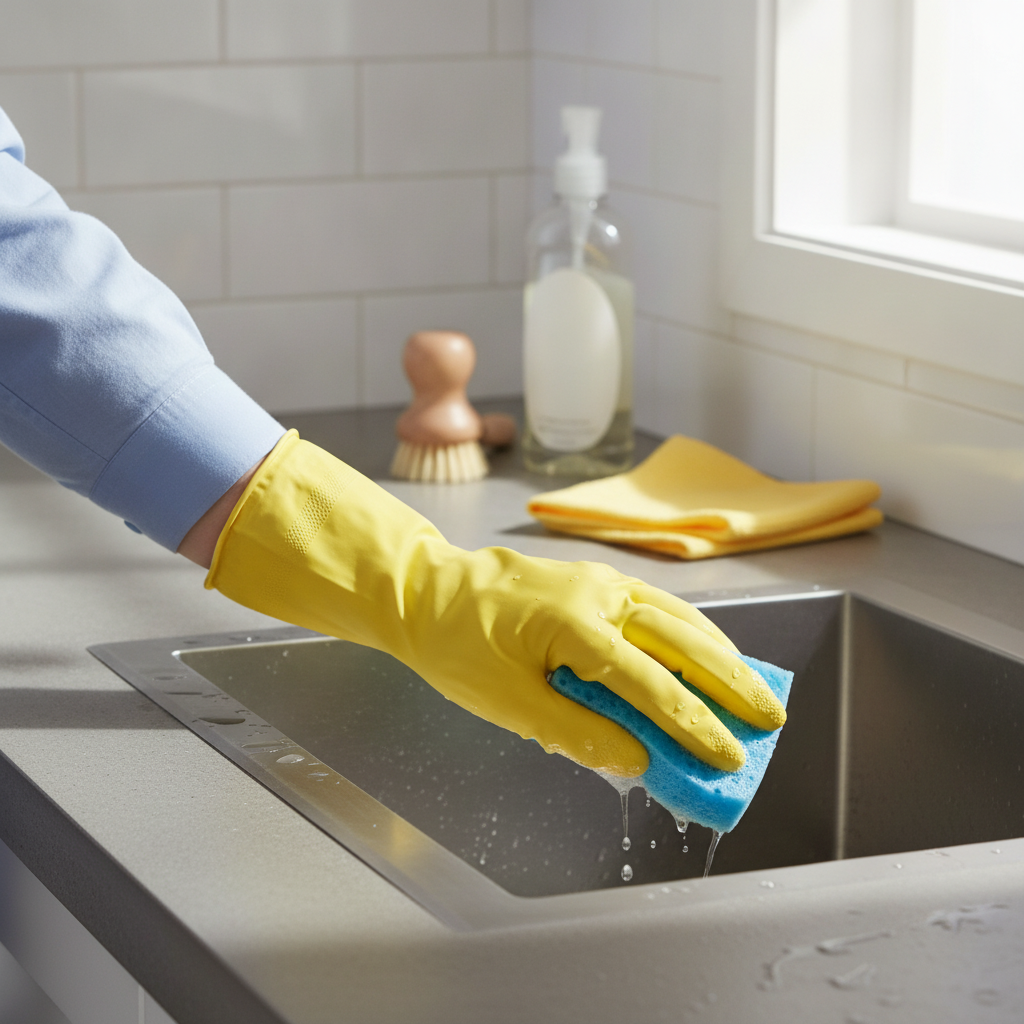 Latex Household Gloves Yellow for Cleaning Tasks