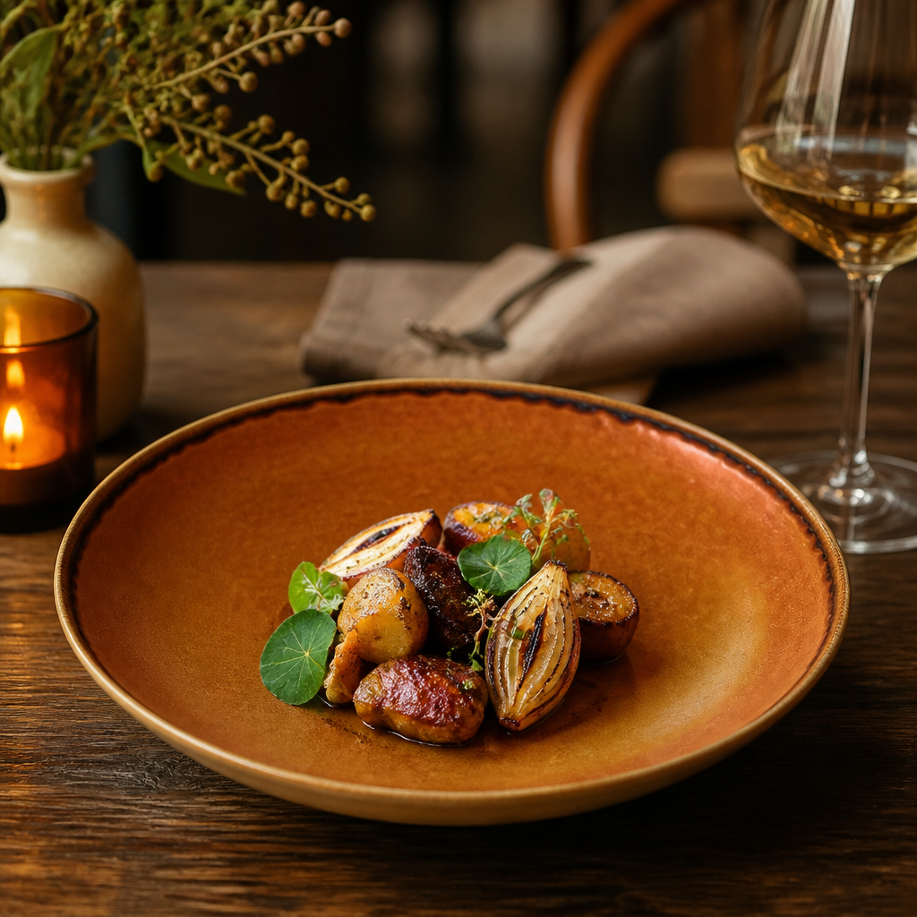 Brown Porcelain Coupe Bowls 182mm for Farm-to-Table Dining