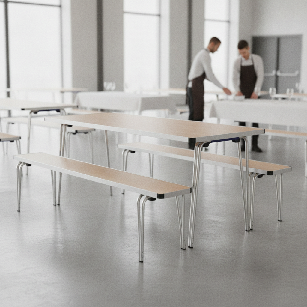 Aluminium Folding Table with Laminate Top for Catering Events