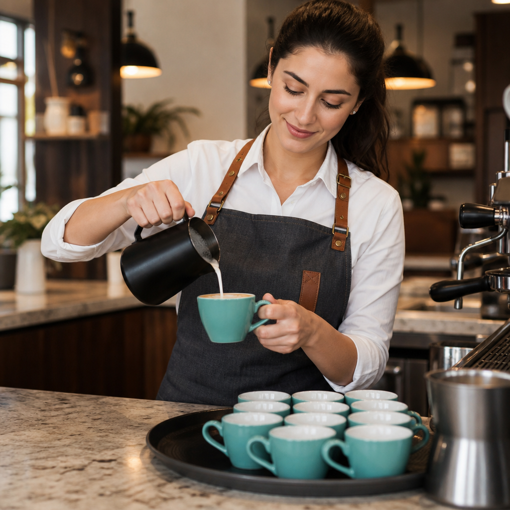 Stoneware Espresso Cups Aqua 100ml for Cafés & Bistros (Pack of 12)