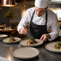 Fire Plates 230mm Smoke Grey Porcelain for Professional Use (Pack of 24)