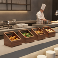 Wood Natural Hardwood Square Carriers 150mm for Buffets (Pack of 4)