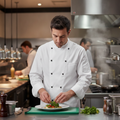Cotton & Recycled Polyester Chef Jacket White for Busy Kitchens