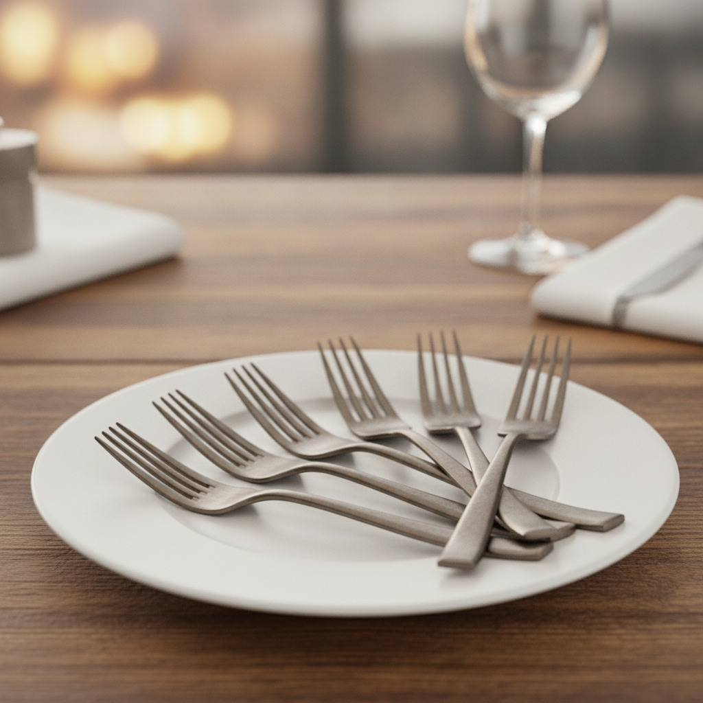 Stainless Steel Dessert Forks with Aged Stonewashed Finish for Dining (Pack of 12)