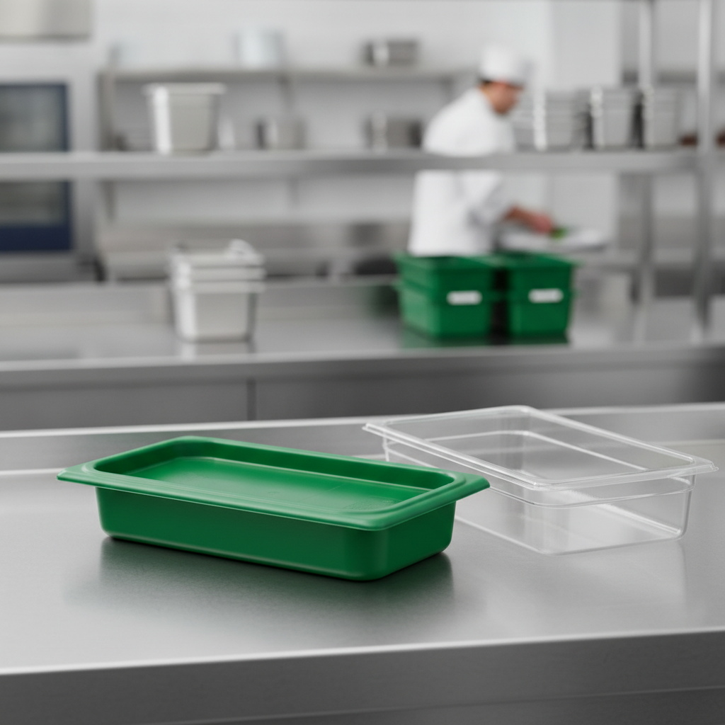 Polypropylene Seal Lid Green 1/3 GN for Food Safety (Pack of 1)