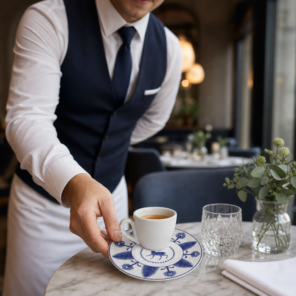 Espresso Saucers Exotic Design Blue Bone China for Elegant Table Settings