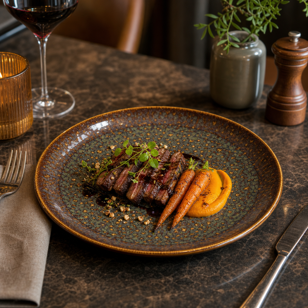 Coupe Plates 253mm Amber Porcelain for Eclectic Dining (Pack of 12)