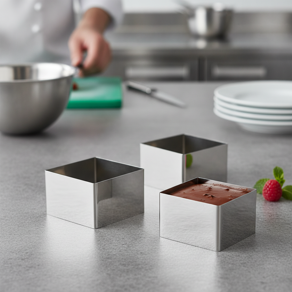 Stainless Steel Square Mousse Ring 60mm for Food Presentation