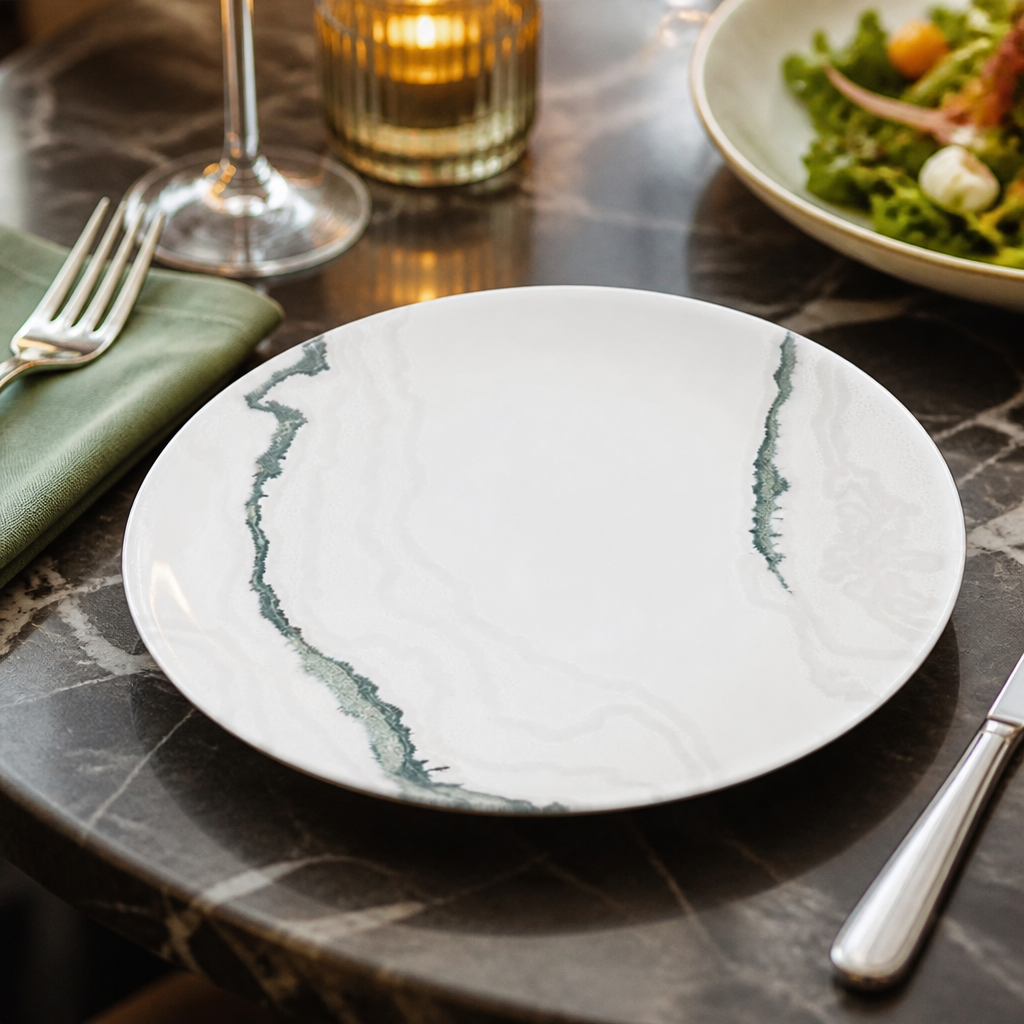 Coupe Plates 165mm Green Vitrified Ceramic for Premium Dining (Pack of 12)
