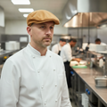 Cotton Nutmeg Flat Cap for Catering Environments